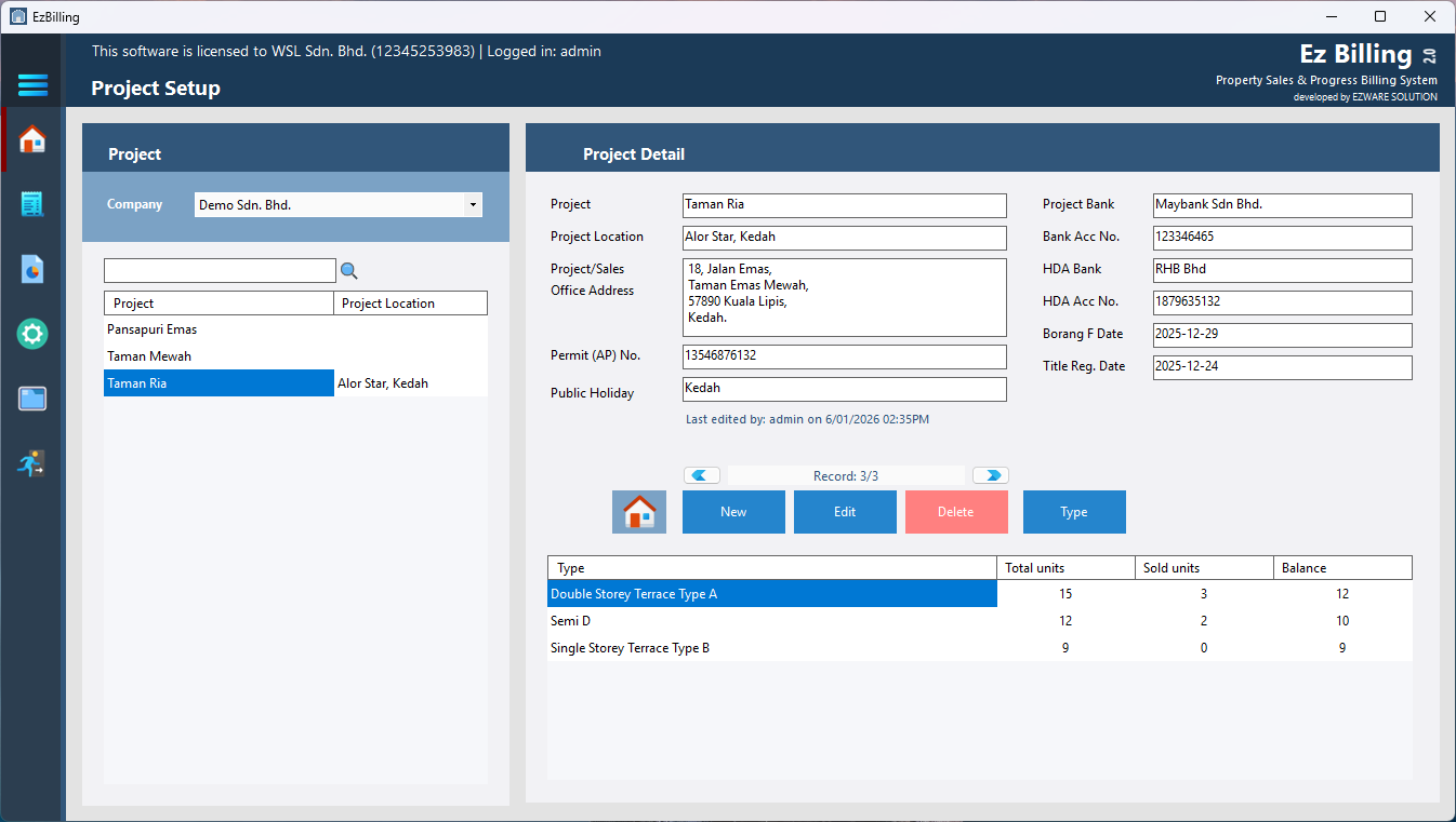 Dashboard / Main Screen